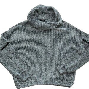 VICI Pullover Cowl Neck Sweater Black‎ White Zipper Women's Sz Large L